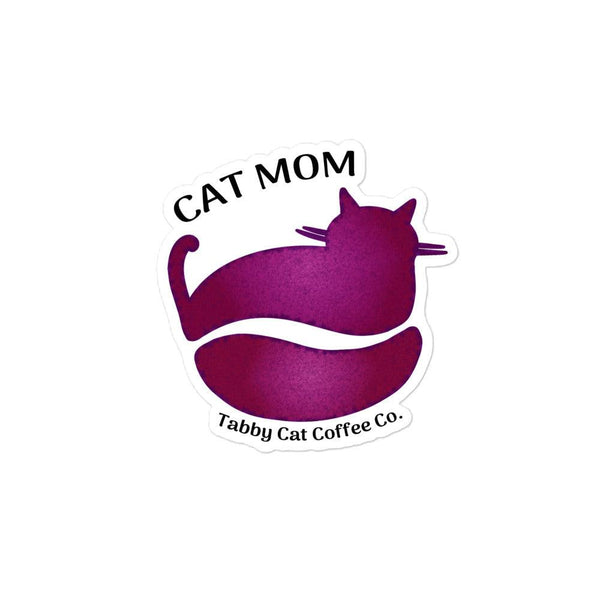 Cat Mom Kiss Cut Sticker - Tabby Cat Coffee Company